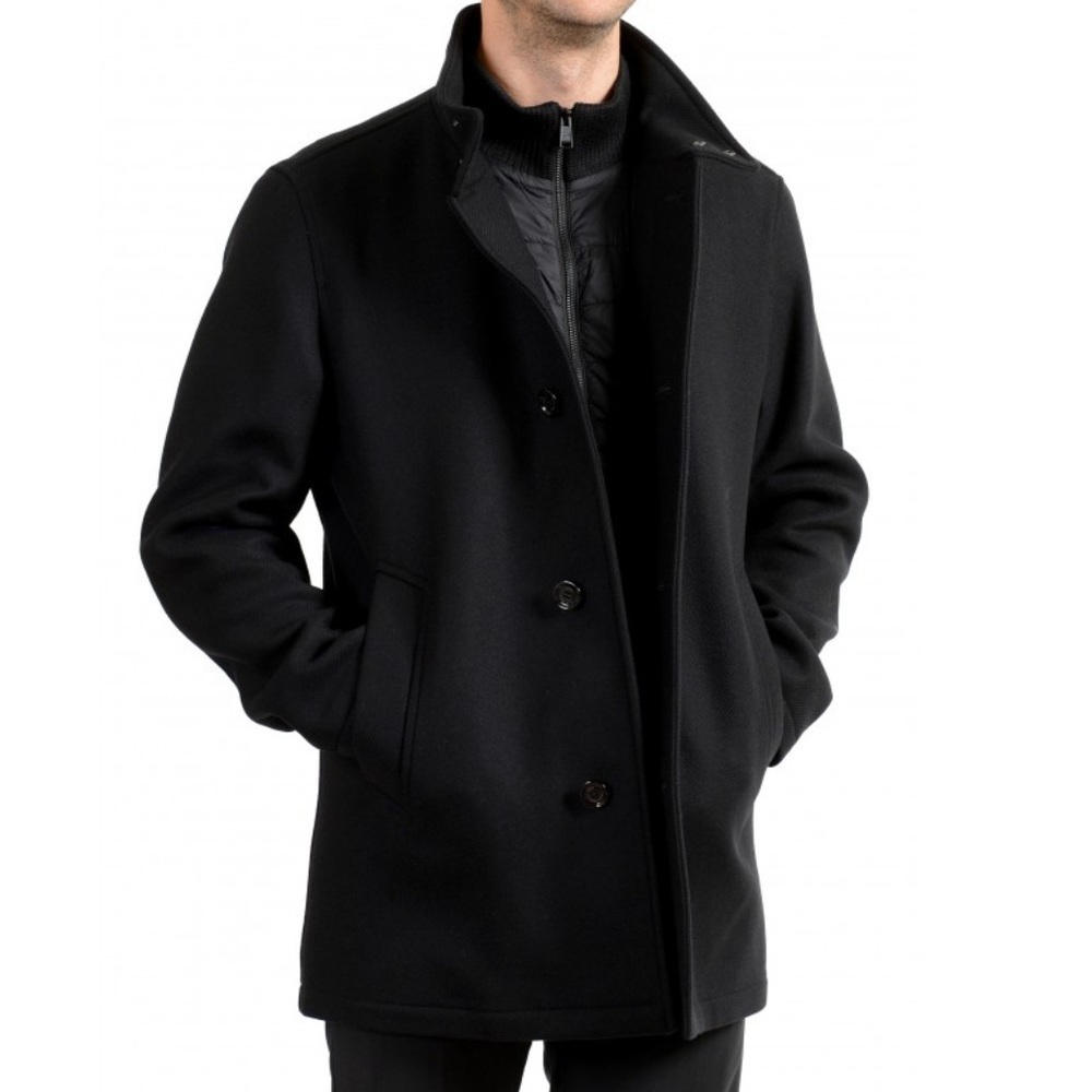 Boss black wool cashmere jacket 36R